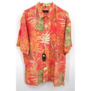 Gillio Button Up Shirt Orange‎ Floral Mens Sz L NWT Ricardo
